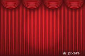 sheer window curtain closed red theater