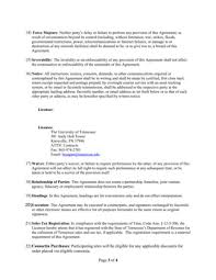 Master Agreement Template - Streaming ...