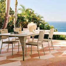 nino ivory rattan outdoor dining table