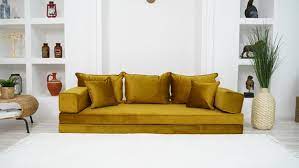 8 Thick Gold Velvet Floor Seating