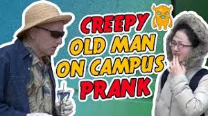 creepy old man on cus prank you
