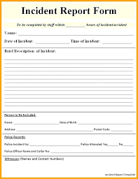 Sample Incident Report Form Incident Report Form Template Incident