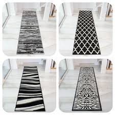 long black white hallway carpet runner