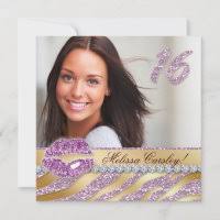 zebra sweet 16 party invite pink gold