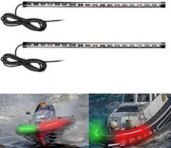 Amazon Com Hong 111 Led Boat Bow Navigation Light Stern Lights Kits 12 Inch Marine Stern Lights For Marine Boat Vessel Pontoon Yacht Skeeter 1 Pair Red And Green Automotive