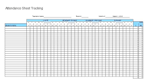 Free Printable Attendance Sheet Templates Forms For Teachers