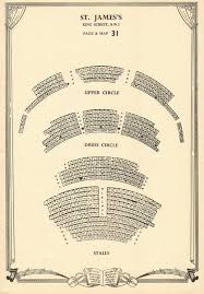 St Jamess Theatre King Street London Vintage Seating Plan C1955 Old Print