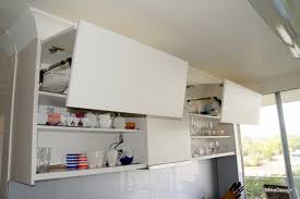 kitchen overhead cabinet with bi fold