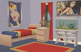 wonder woman themed bedroom including