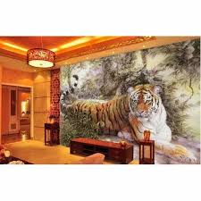 matte finish pvc tiger 3d wallpaper for