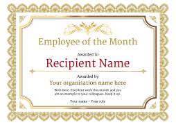 Employee of the month certificate. Employee Of The Month Certificate Free Well Designed Templates