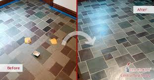 this damaged slate floor received a