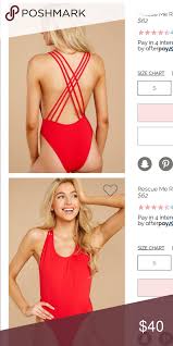 Rescue Me Red One Piece Fully Lined W Removable Padding