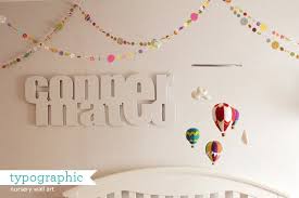 Typographic Baby Name Wall Art For Nursery