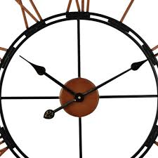 Large Metal Skeletal Wall Clock With