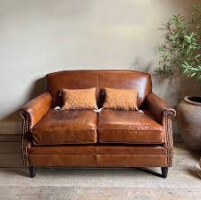 leather two seater sofa home barn vine