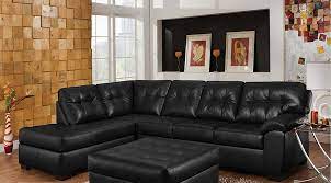 black bonded leather sectional all