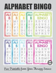 This is a simple bingo game for younger learners. Alphabet Bingo Printable Free Your Therapy Source