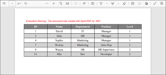 c vb net create tables in pdf