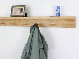 Solid Oak Peg Racks With A Shelf Made