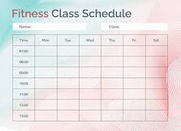 fitness cl schedule free google docs