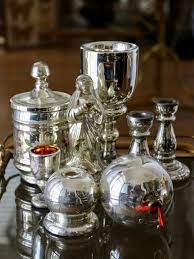 antique mercury glass collection c