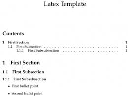 create a basic latex template