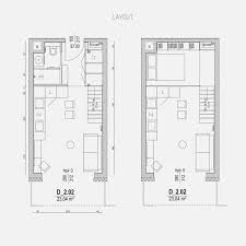 small apartment with mezzanine layout