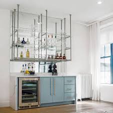a ceiling mounted studio style shelving