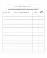 Employee Log Sheet Training Sign In Template Excel
