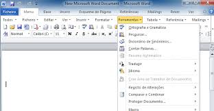menu ferramentas no microsoft word 2007