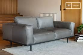 Almond Grey Leather Sofa When The 60s