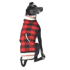 Chilly Dog Sweaters Buffalo Plaid Red