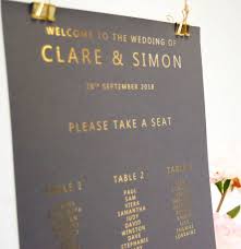 Gold And Grey Metallic Wedding Seating Plan Table Plan