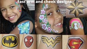 face paint fast arm and cheek designs