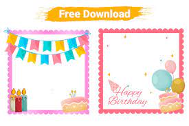 free happy birthday wish frame design