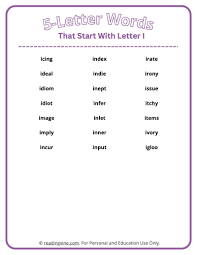 5 letter words that start with i