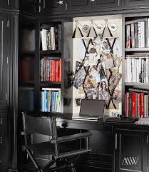Black Built In Desk With Bookcases