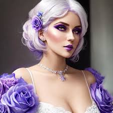 a beautiful woman white hair with