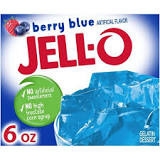 What flavor is the blue jello?