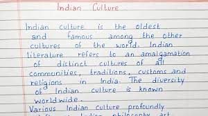 write a short essay on indian culture