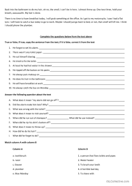 daily routines english esl worksheets