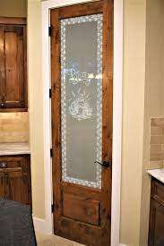 Knotty Alder Frosted Glass Pantry Door