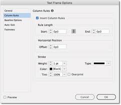 adding column rules to text frames