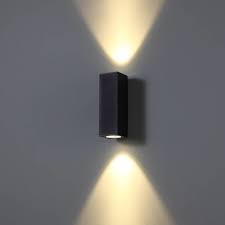 Square Led Outdoor Wall Lamp Cubb 2 Black Lightinova Professional Lighting