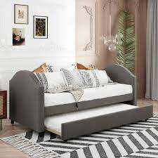trundle upholstered sofa bed twin size