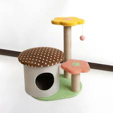 Cat wall shelves don't take up a lot of room. 23 6 42 9 Mushroom Cat Tree And Condo Faux Fur Perch And Tower With Teasing Toy Cat Trees Condos Cat Pet