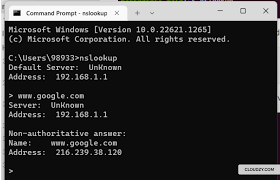 how to use nslookup commands in windows
