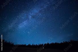blue dark night sky with many stars