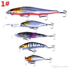 5styles Set Abs Plastic Fly Fishing Bait 3d Eyes Green Or Silver Color Laser Minnow Rattlin Crank Hard Lure